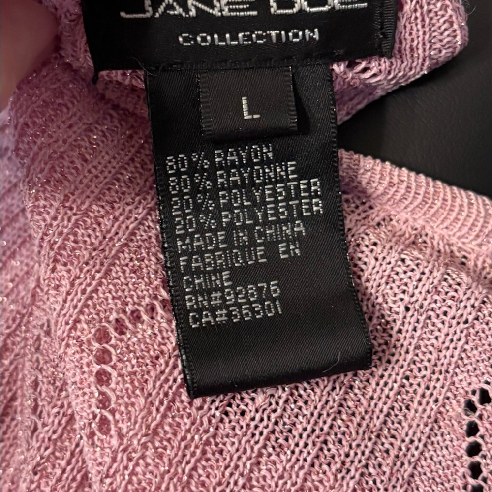🦄RARE🦄 Vintage JANE DOE COLLECTION Twinset, sequins, metallic pink, knit - Picture 15 of 16